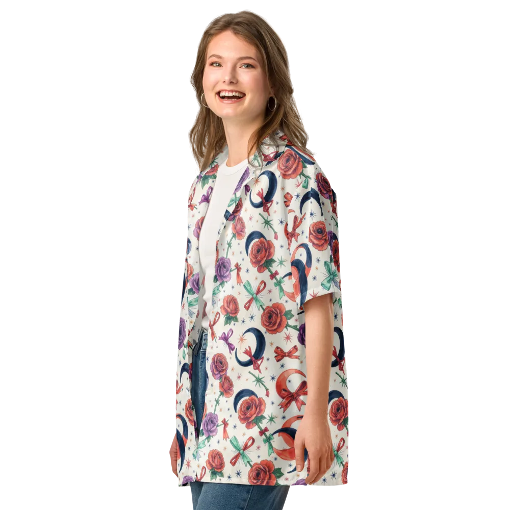 Ribbon Eclipse on Button Shirt — Left Front