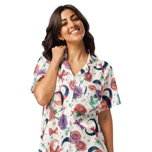 Ribbon Eclipse on a Women's Short Sleeve Pajama Top