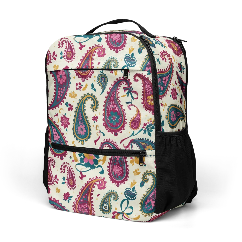 Saffron Paisley on Utility Backpack — Left Front