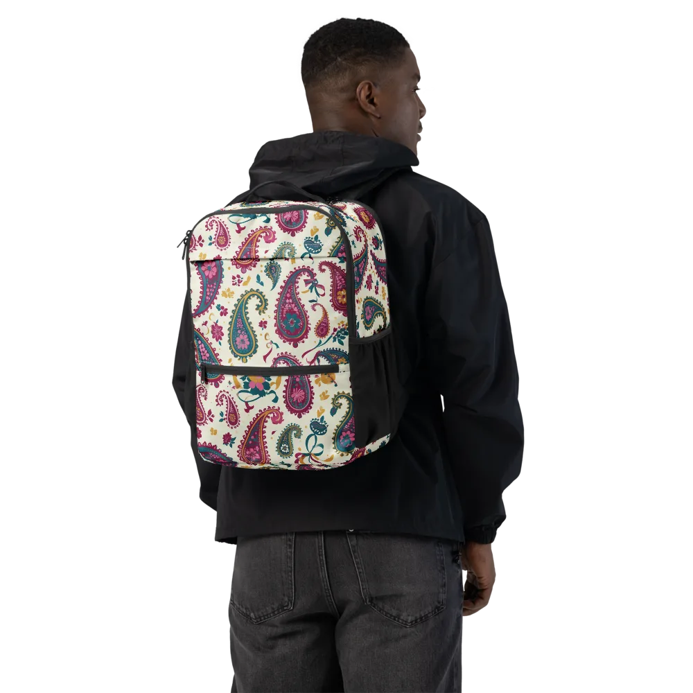 Saffron Paisley on Utility Backpack — Back