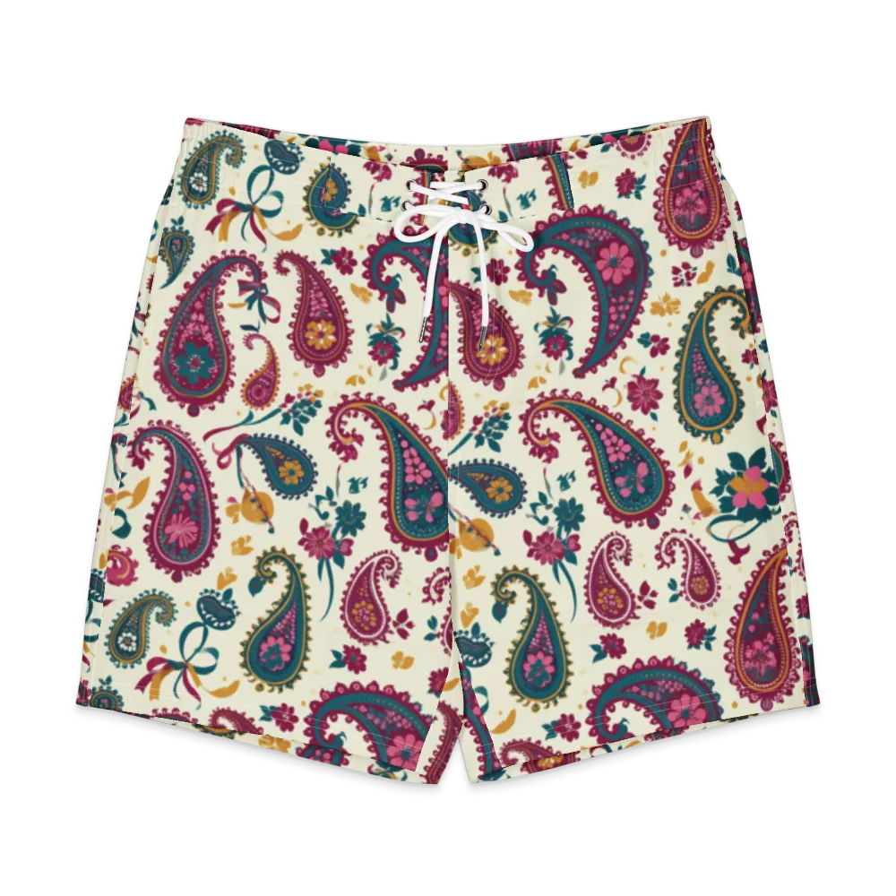 Saffron Paisley on Men's Board Shorts — Front