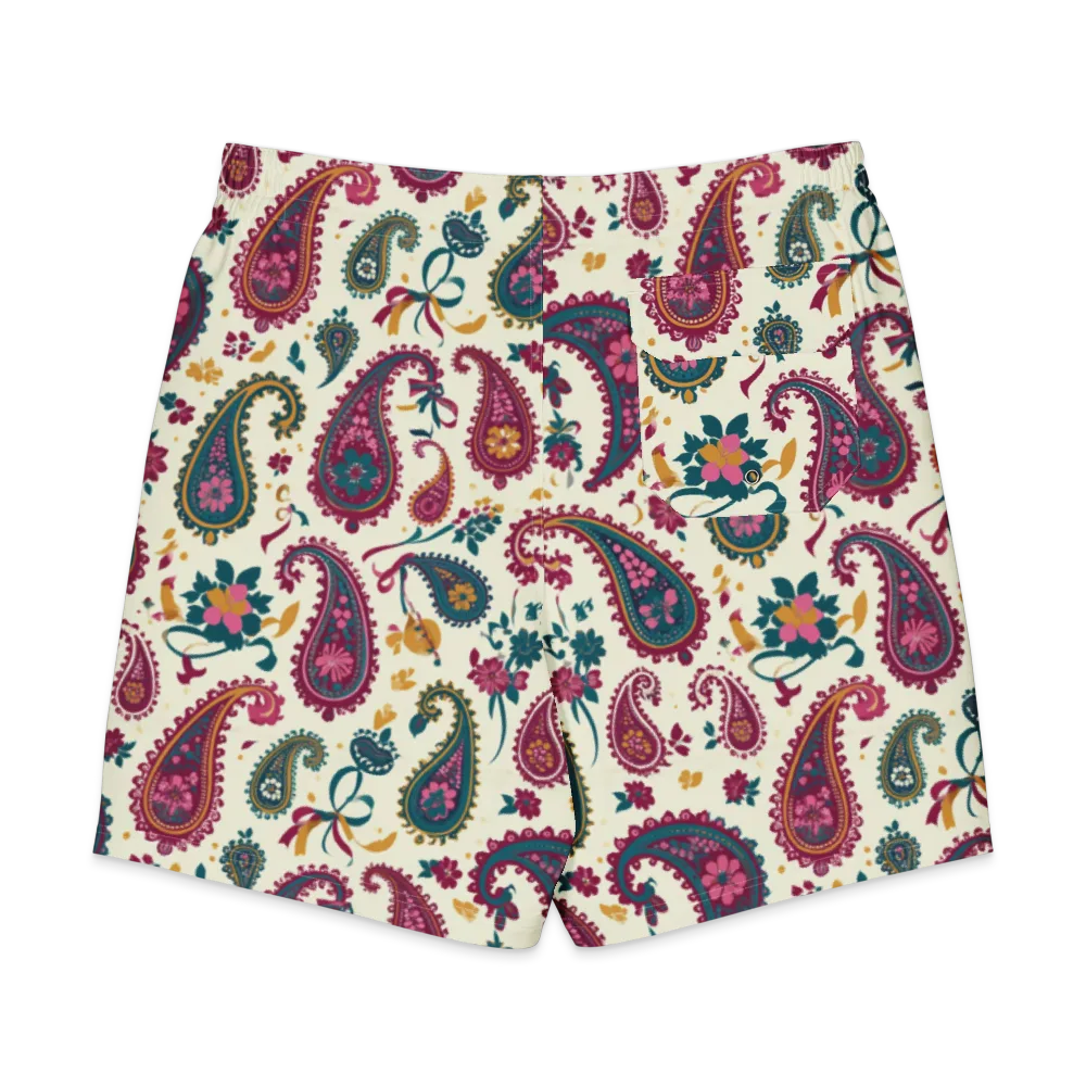 Saffron Paisley on Men's Board Shorts — Back