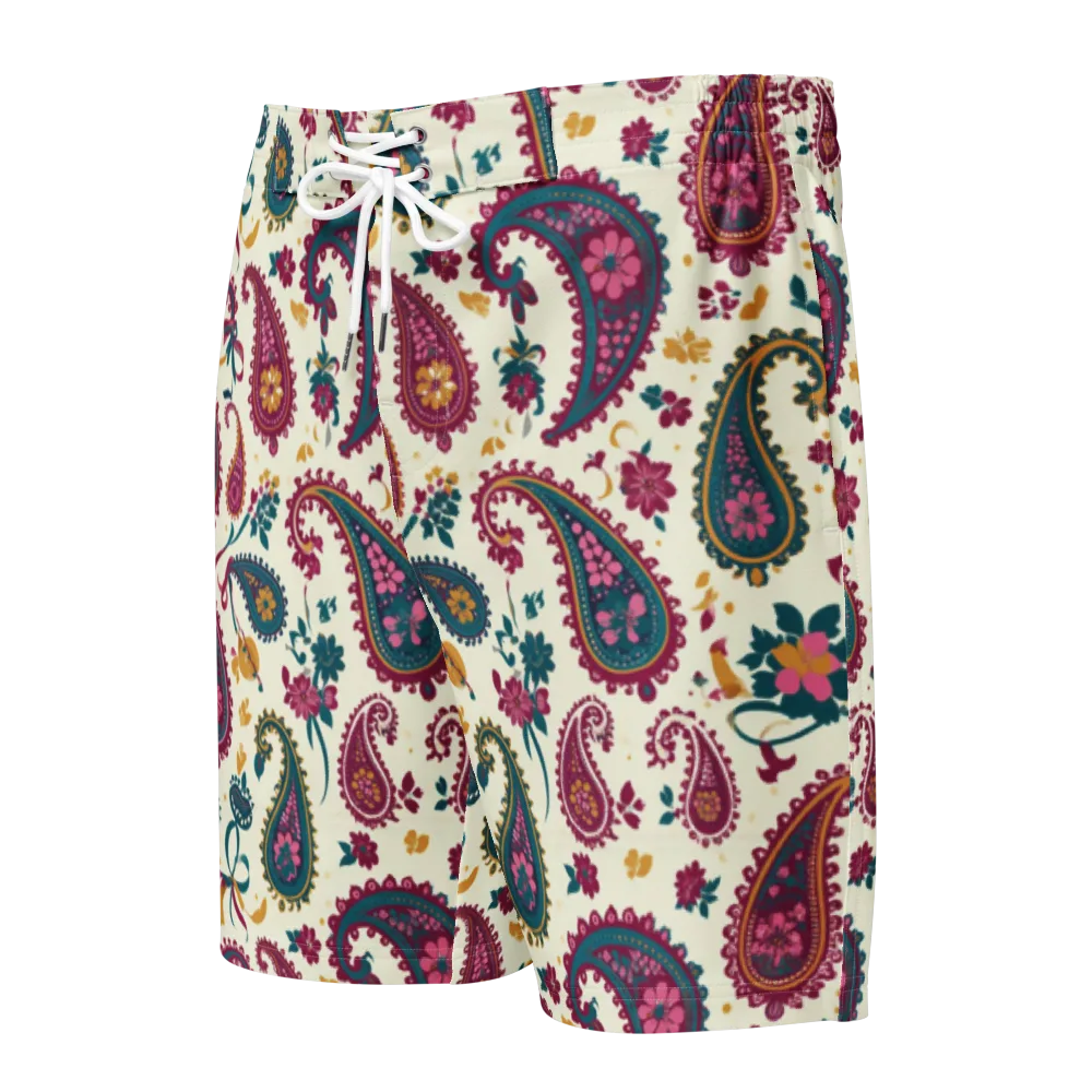 Saffron Paisley on Men's Board Shorts — Front