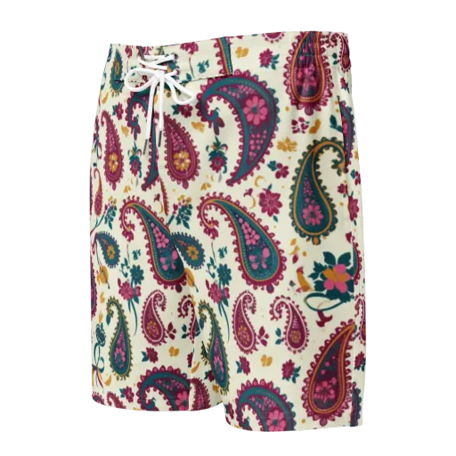 Saffron Paisley on a Men's Board Shorts