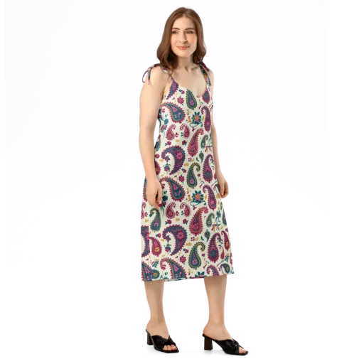 Saffron Paisley on a Slip Dress