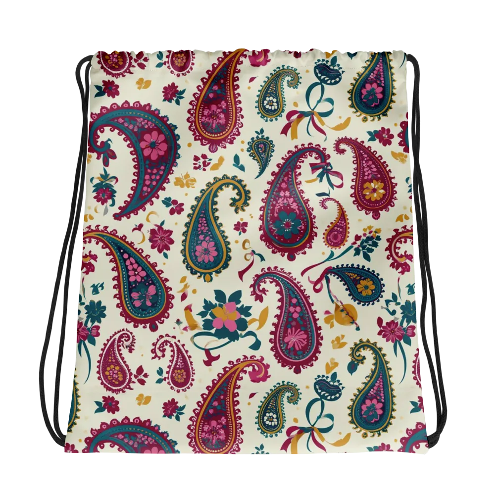 Saffron Paisley on Drawstring Bag — Photo