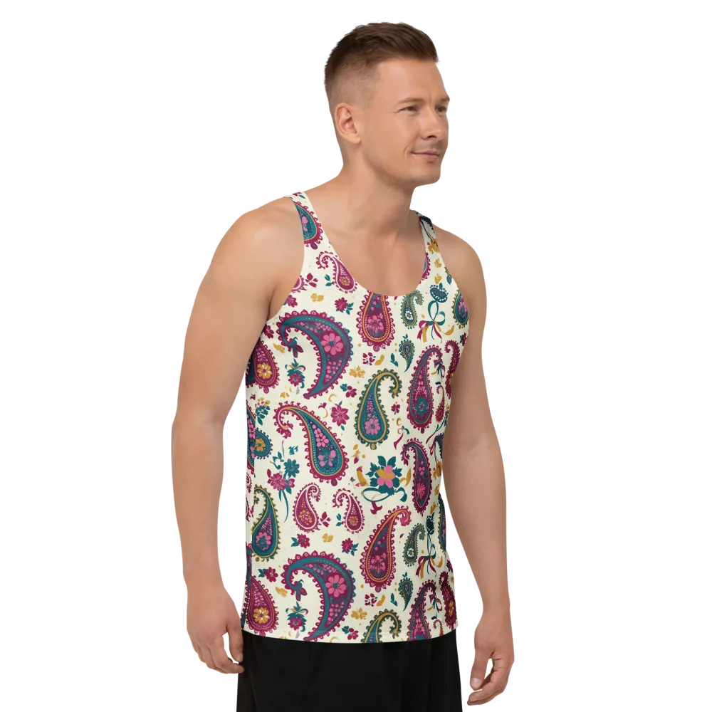 Saffron Paisley on Men's Tank Top — Right Front