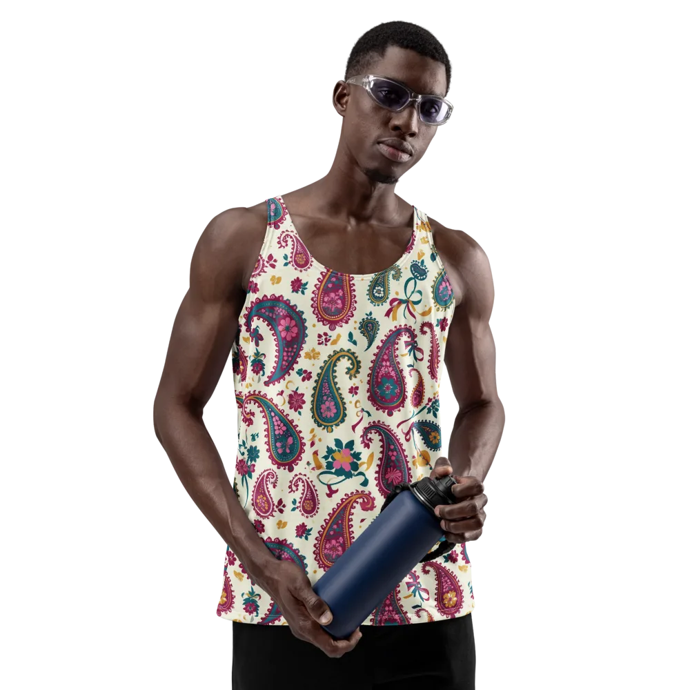 Saffron Paisley on Men's Tank Top — Front