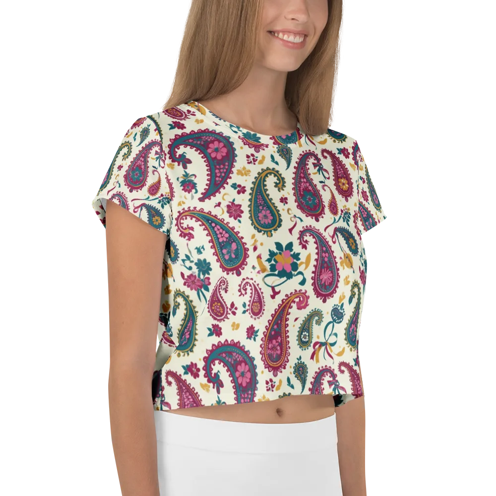 Saffron Paisley on Crop Tee — Right