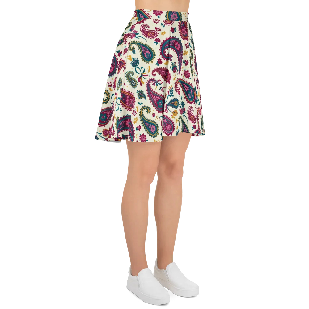 Saffron Paisley on Skater Skirt — Right