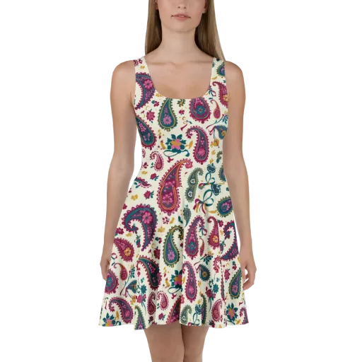 Saffron Paisley on a Skater Dress