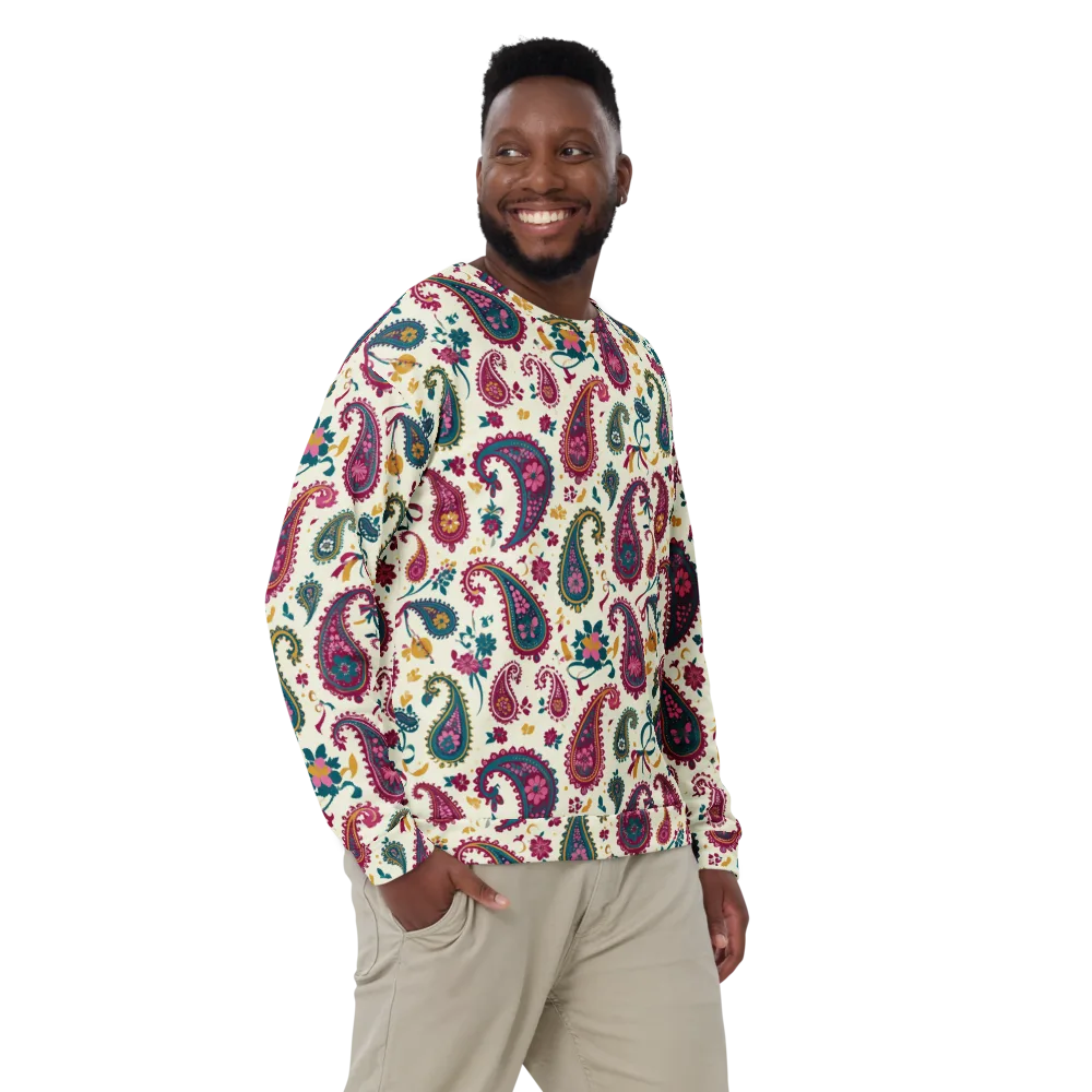 Saffron Paisley on Sweatshirt — Front