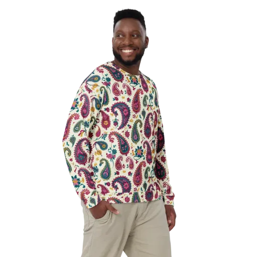 Saffron Paisley on a Sweatshirt