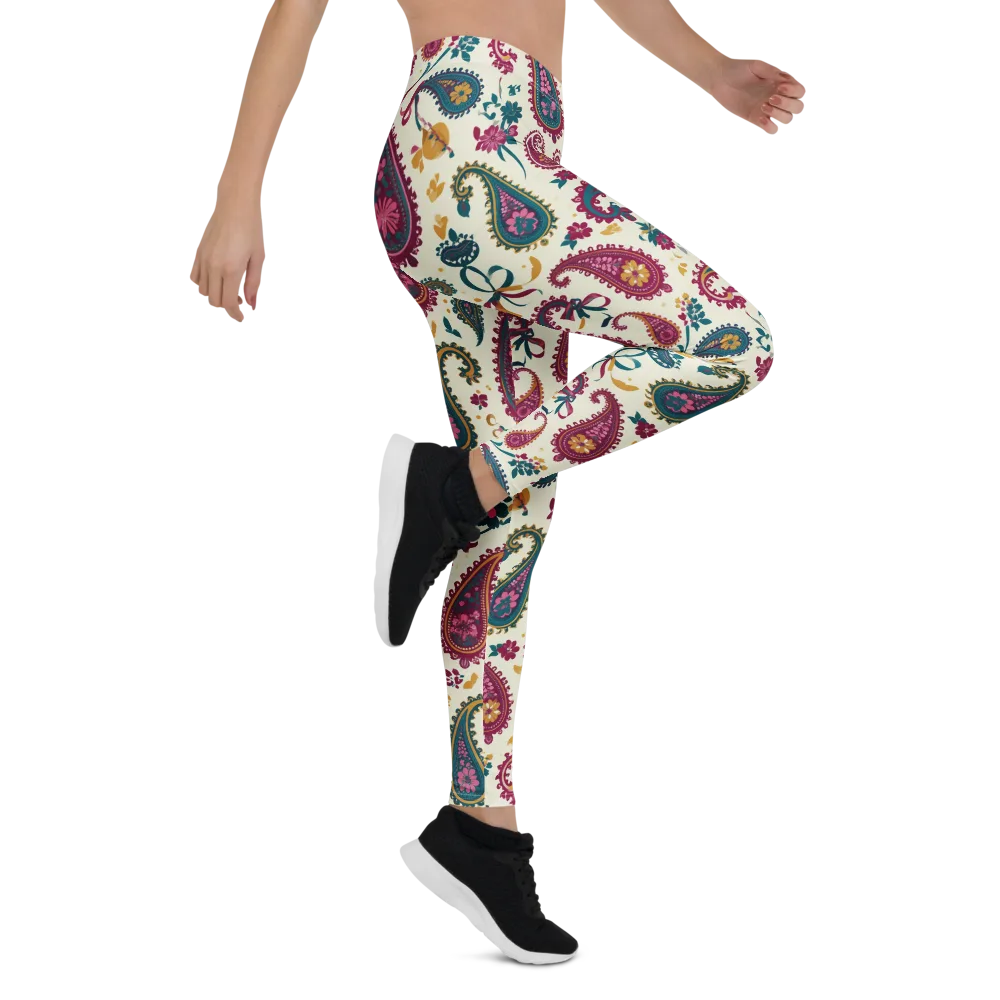 Saffron Paisley on Leggings — Right