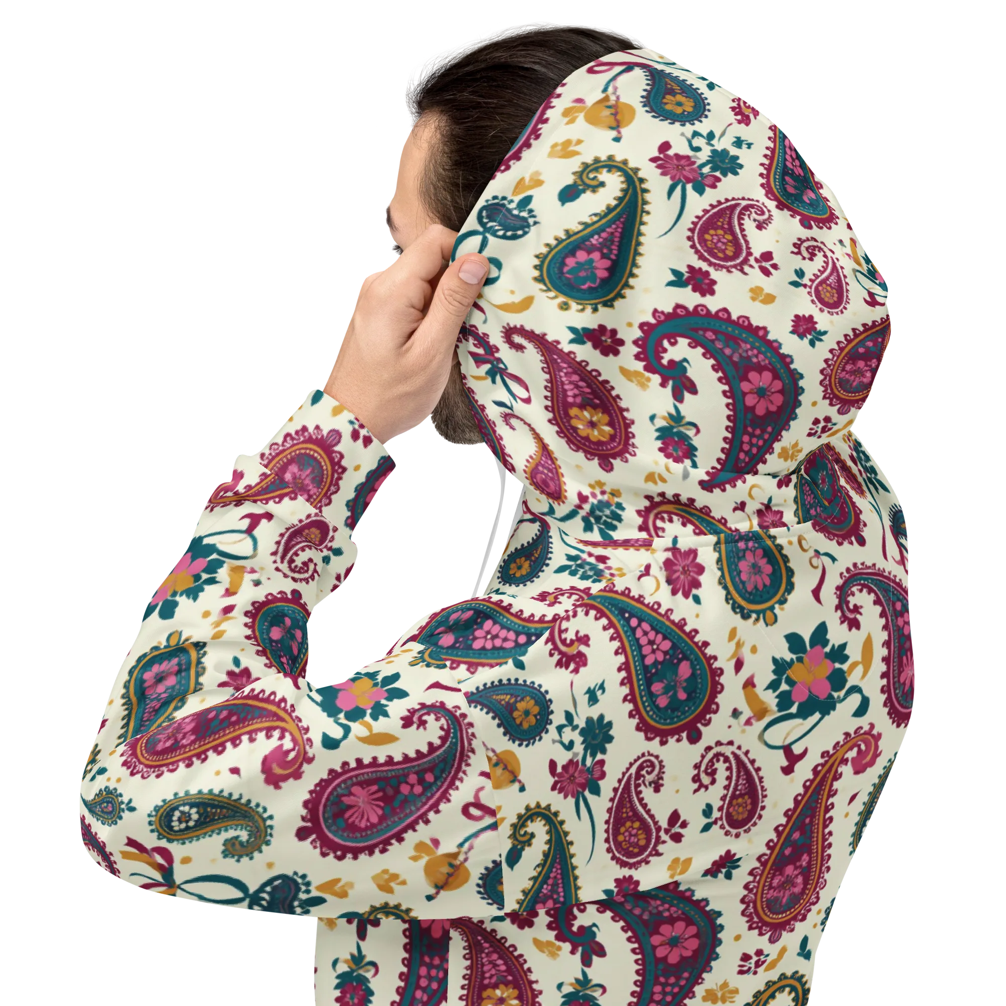 Saffron Paisley on Hoodie — Back