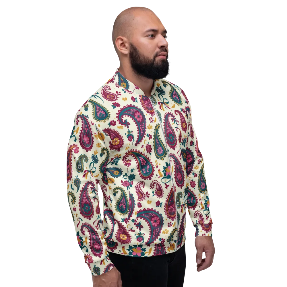 Saffron Paisley on Bomber Jacket — Right