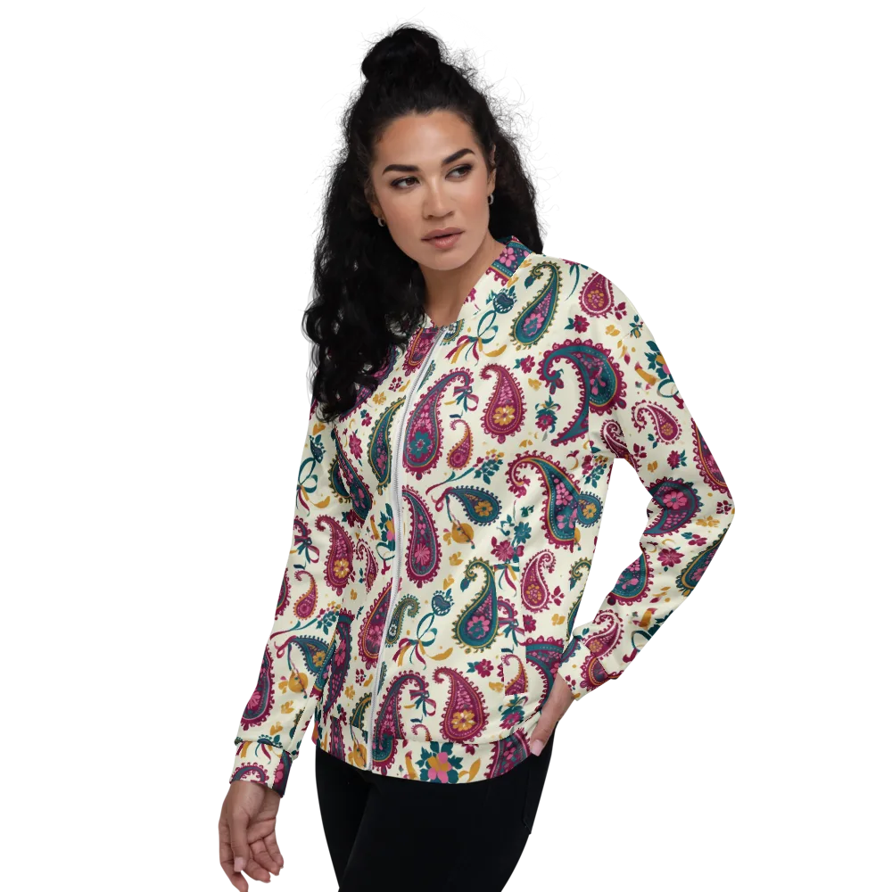 Saffron Paisley on Bomber Jacket — Left