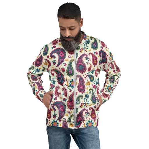 Saffron Paisley on a Bomber Jacket