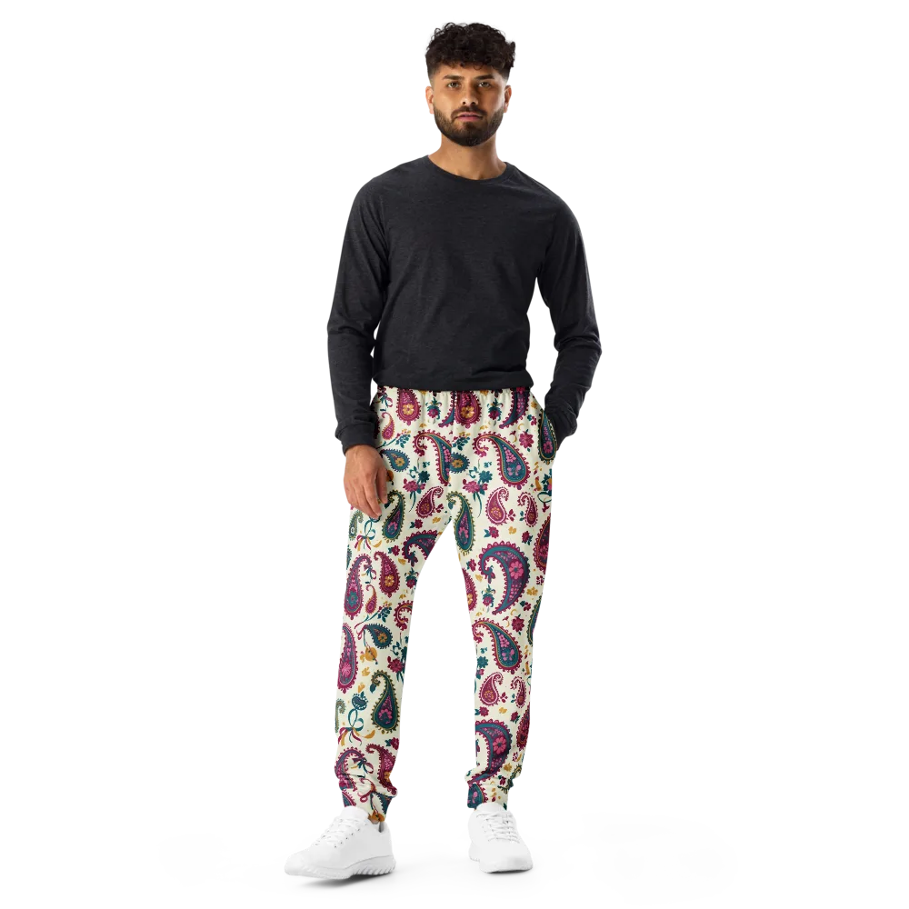Saffron Paisley on Men's Joggers — Front