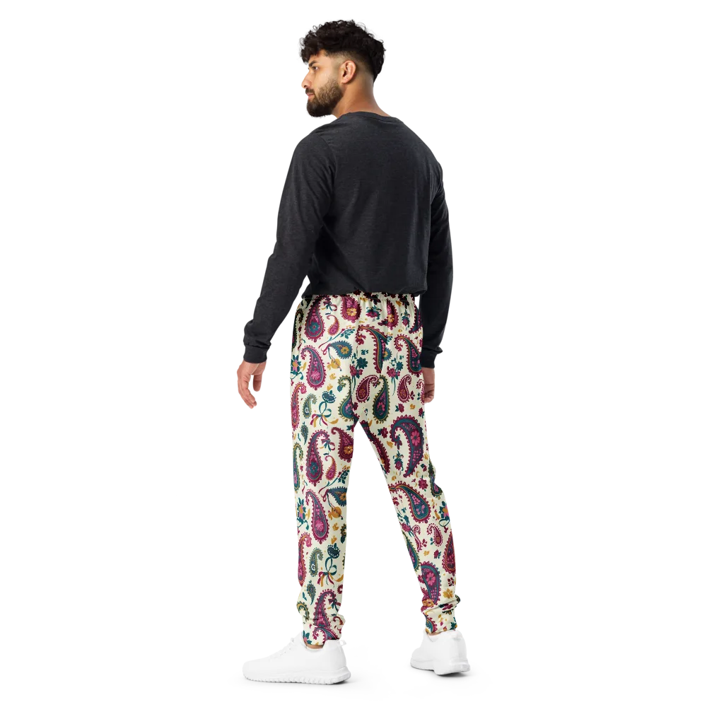 Saffron Paisley on Men's Joggers — Back