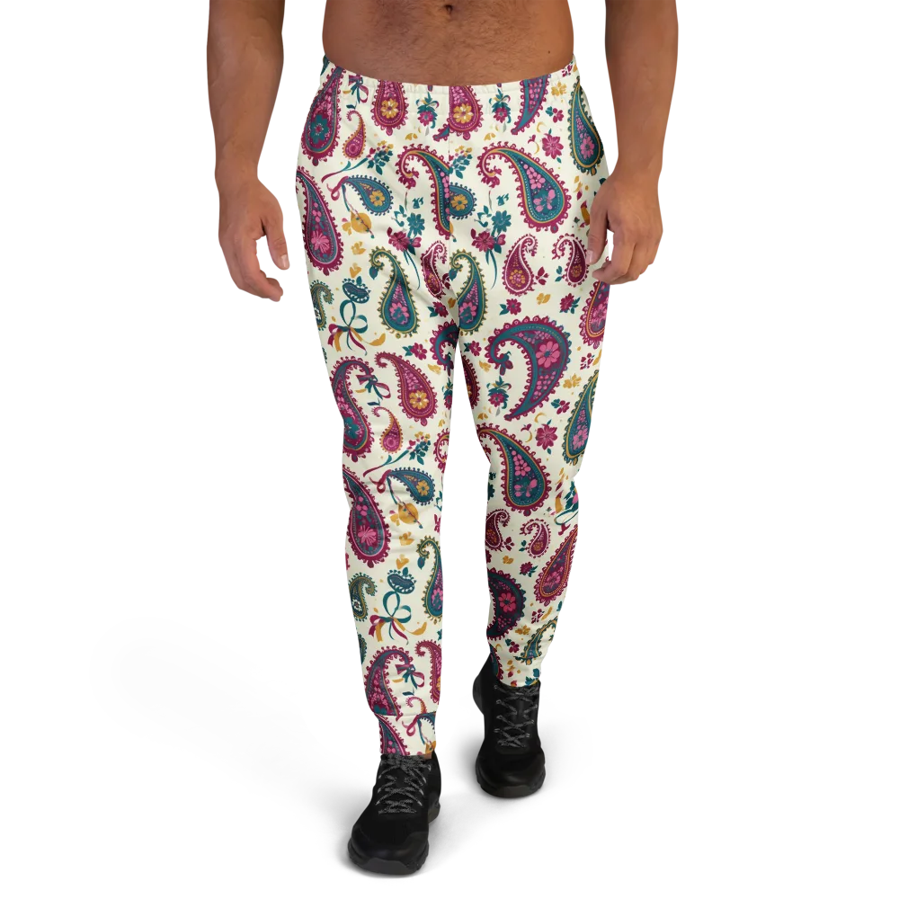 Saffron Paisley on Men's Joggers — Front