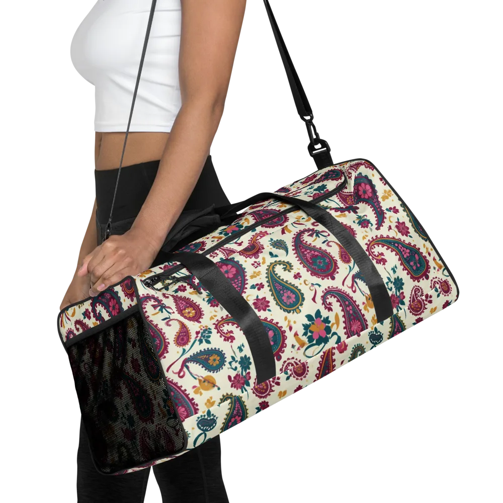 Saffron Paisley on Duffle Bag — Front