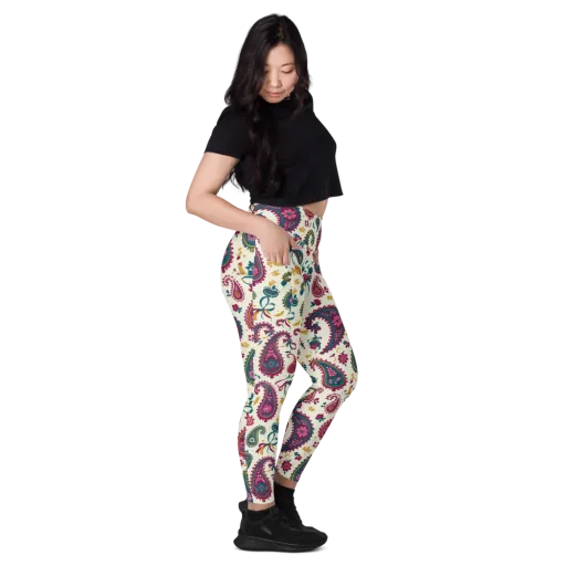 Saffron Paisley on a Leggings with Pockets