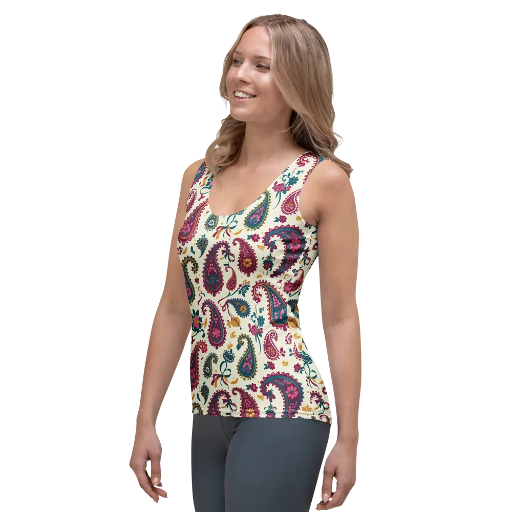Saffron Paisley on Women's Tank Top — Left Front
