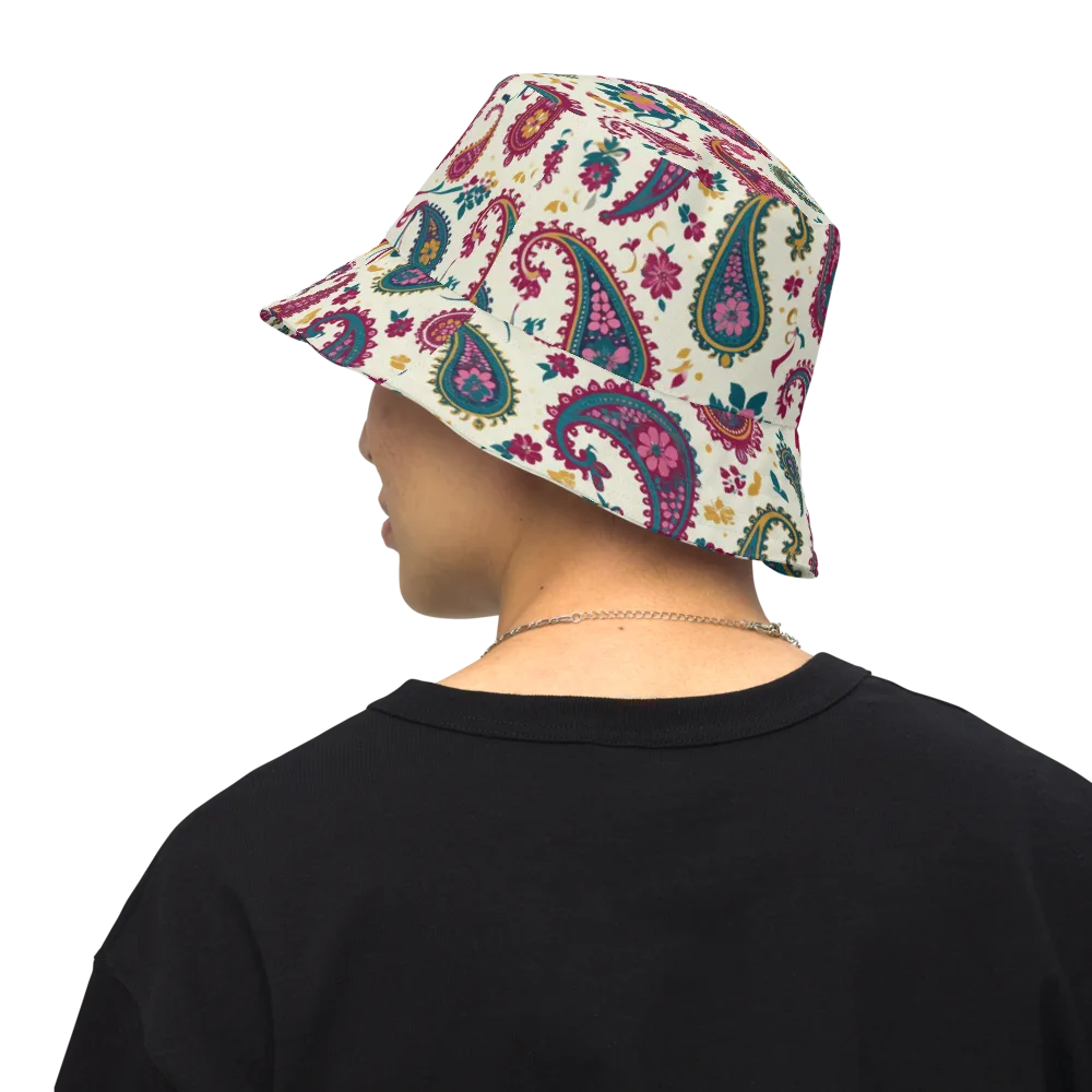 Saffron Paisley on Reversible Bucket Hat — Back Inside