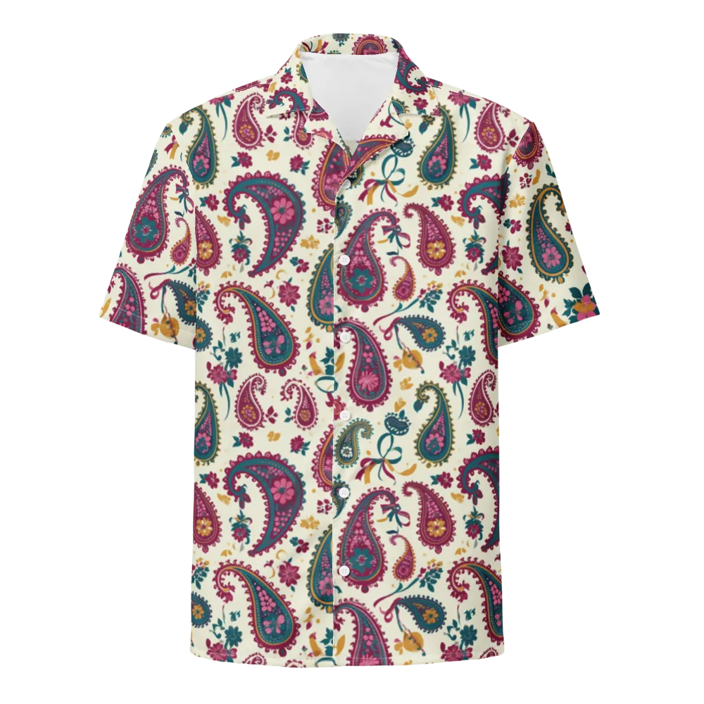 Saffron Paisley on Button Shirt — Front