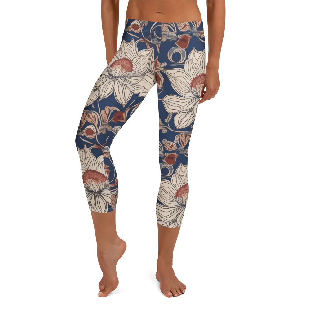 Blue Hour Botanica on Capri Leggings — Front