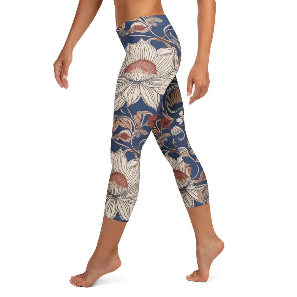 Blue Hour Botanica on Capri Leggings — Left
