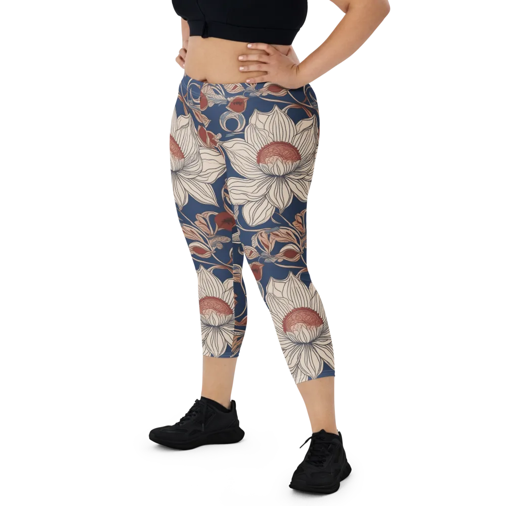 Blue Hour Botanica on Capri Leggings — Front