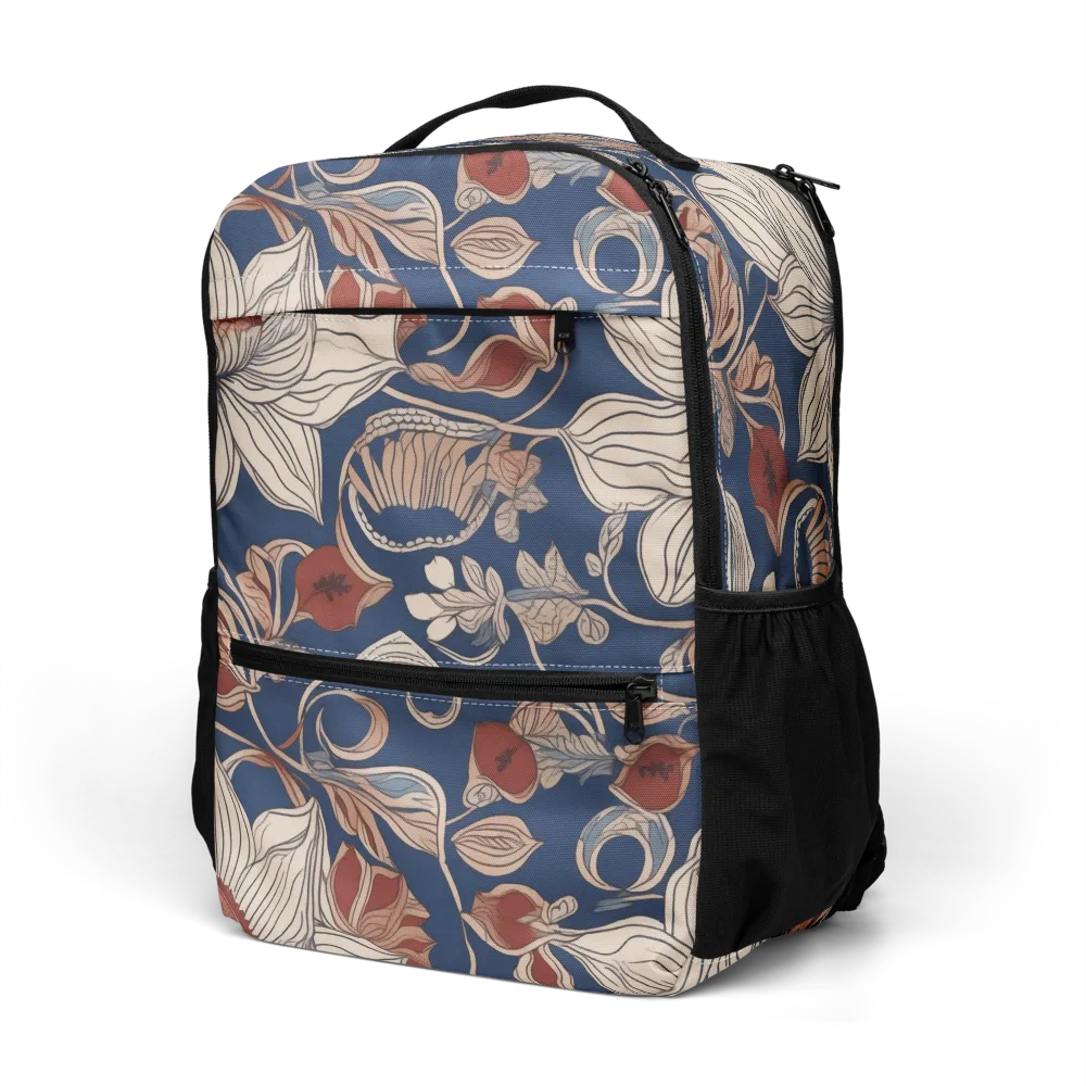 Blue Hour Botanica on Utility Backpack — Left Front