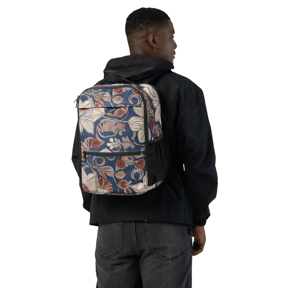 Blue Hour Botanica on Utility Backpack — Back