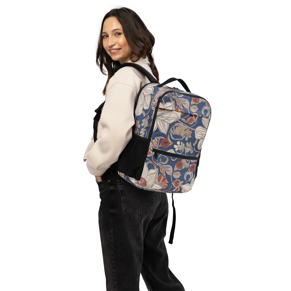 Blue Hour Botanica on Utility Backpack — Back