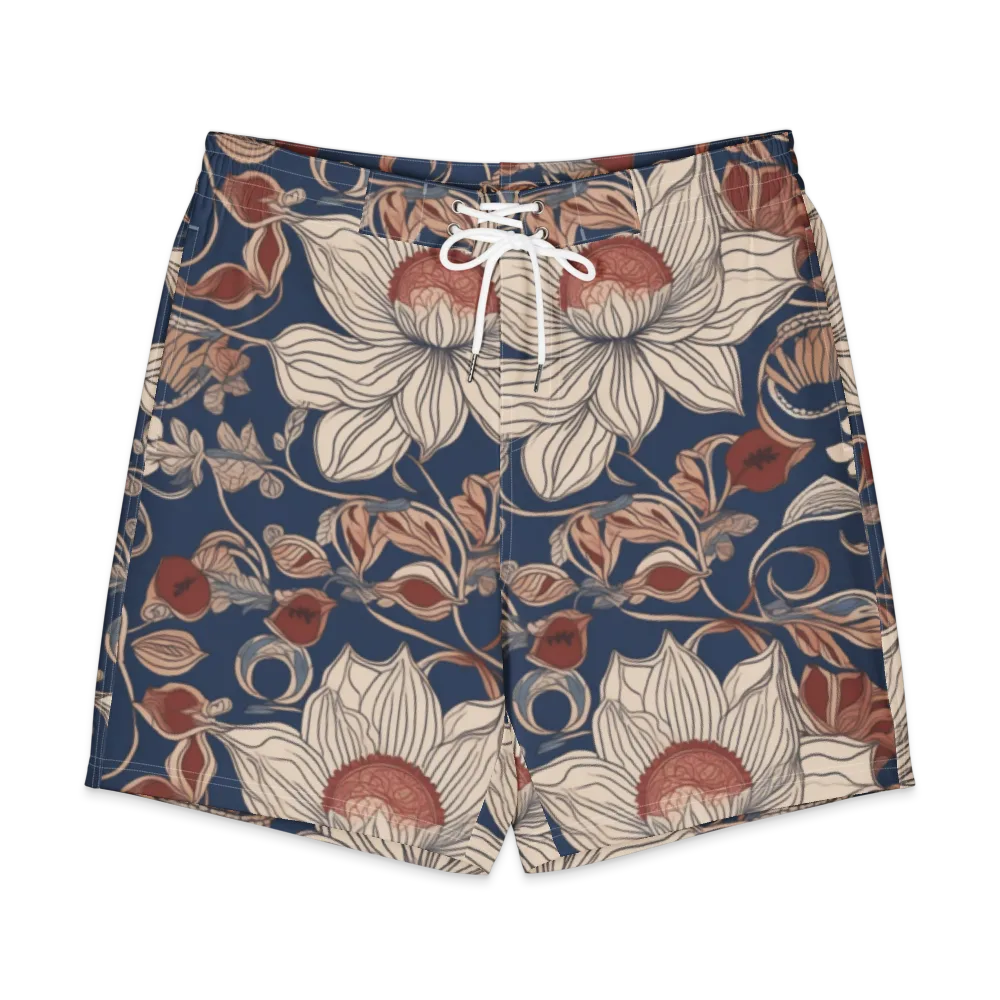 Blue Hour Botanica on Men's Board Shorts — Front
