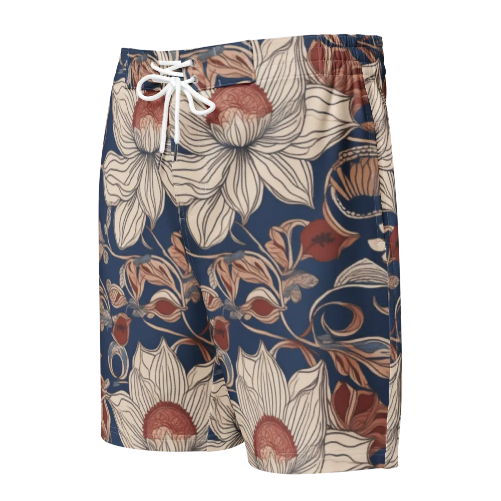 Blue Hour Botanica on Men's Board Shorts — Front