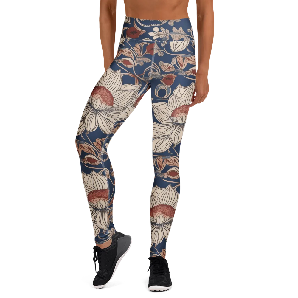 Blue Hour Botanica on Yoga Leggings — Front