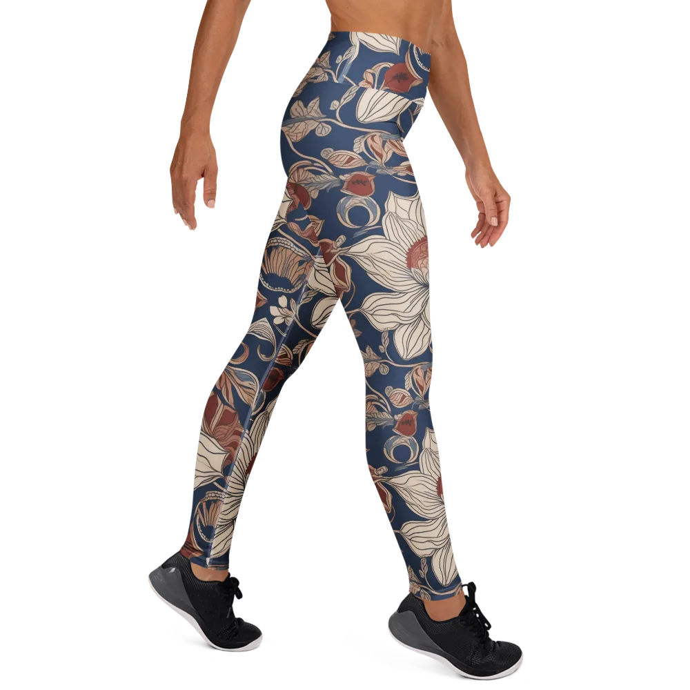 Blue Hour Botanica on Yoga Leggings — Right