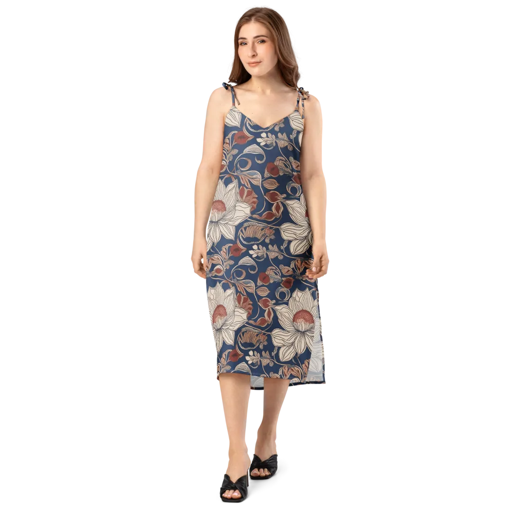 Blue Hour Botanica on Slip Dress — Front