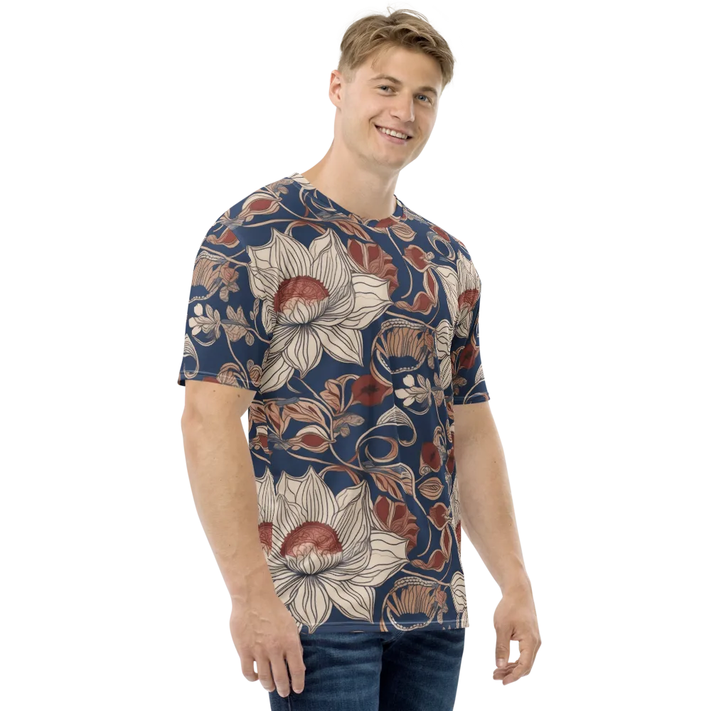 Blue Hour Botanica on Men's Crew Neck T-Shirt — Right