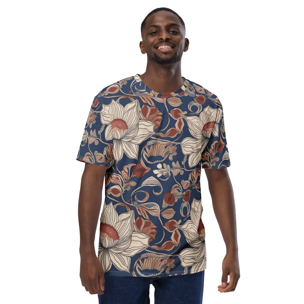 Blue Hour Botanica on Men's Crew Neck T-Shirt — Front