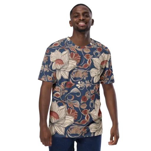 Blue Hour Botanica on a Men's Crew Neck T-Shirt