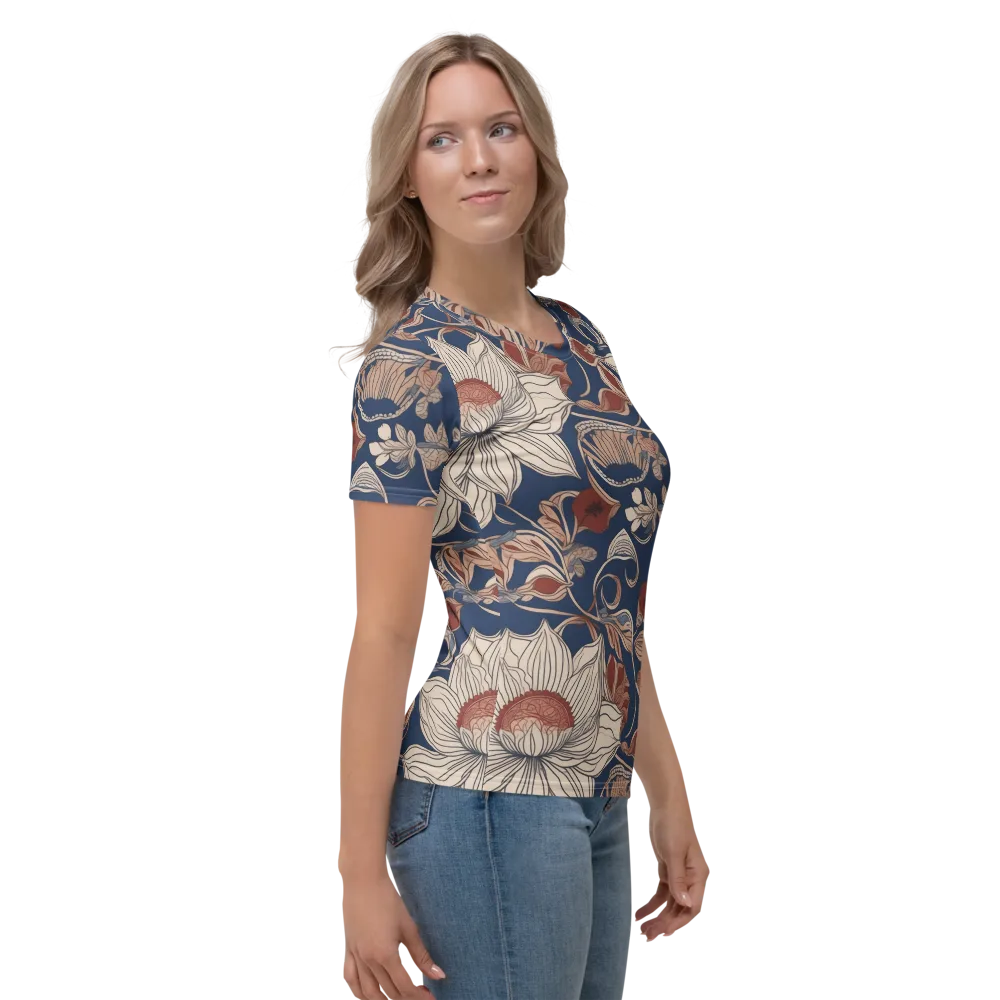 Blue Hour Botanica on Women's Crew Neck T-Shirt — Right
