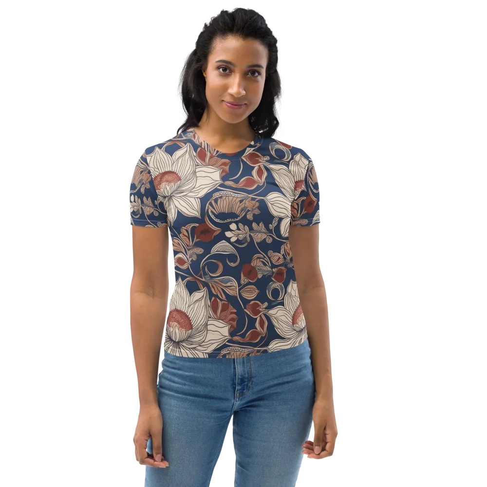Blue Hour Botanica on Women's Crew Neck T-Shirt — Front