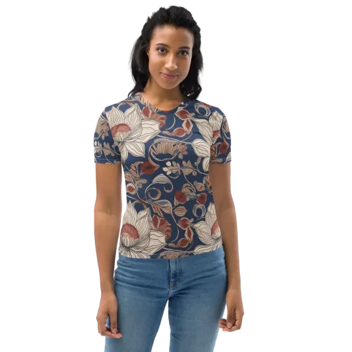 Blue Hour Botanica on a Women's Crew Neck T-Shirt