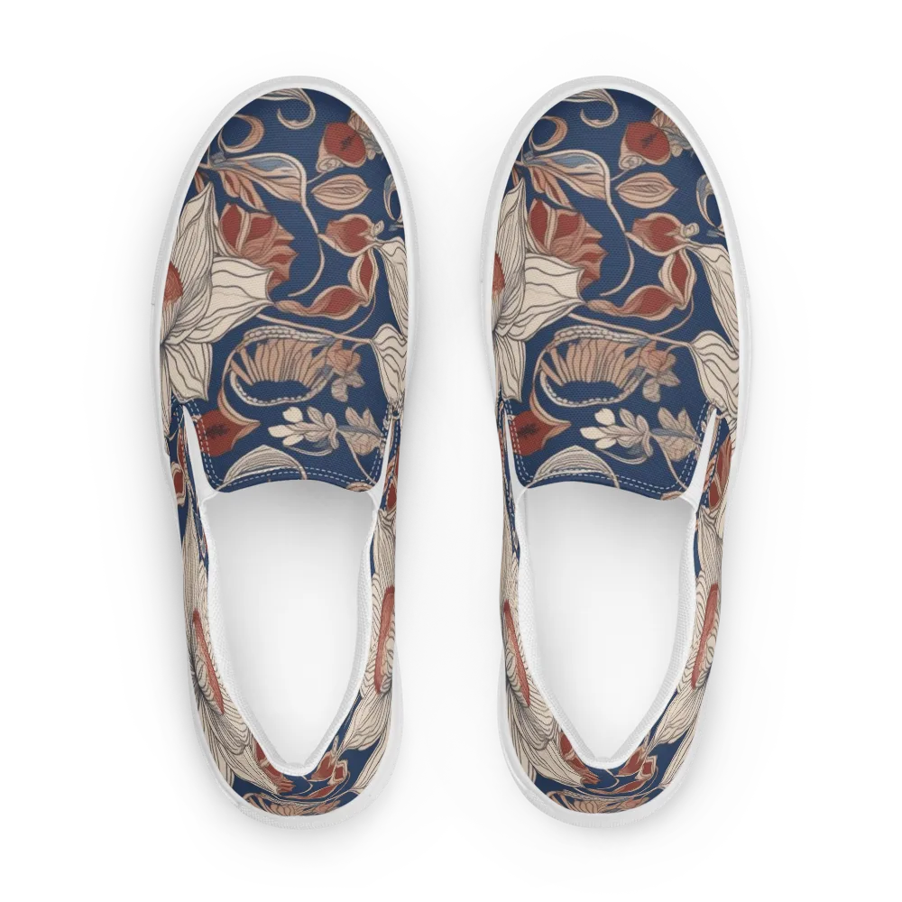 Blue Hour Botanica on Men's Slip-On Canvas Shoes — Front