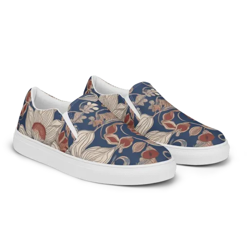 Blue Hour Botanica on a Men's Slip-On Canvas Shoes
