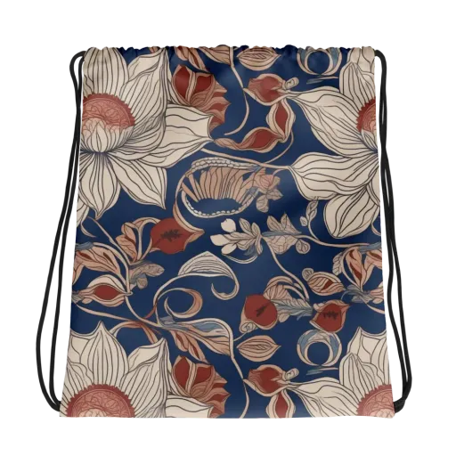 Blue Hour Botanica on a Drawstring Bag